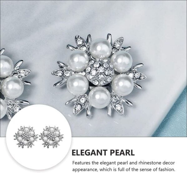 Rhinestone Shoe Clips Decorative Pearl Shoe Charms DIY Remov...
