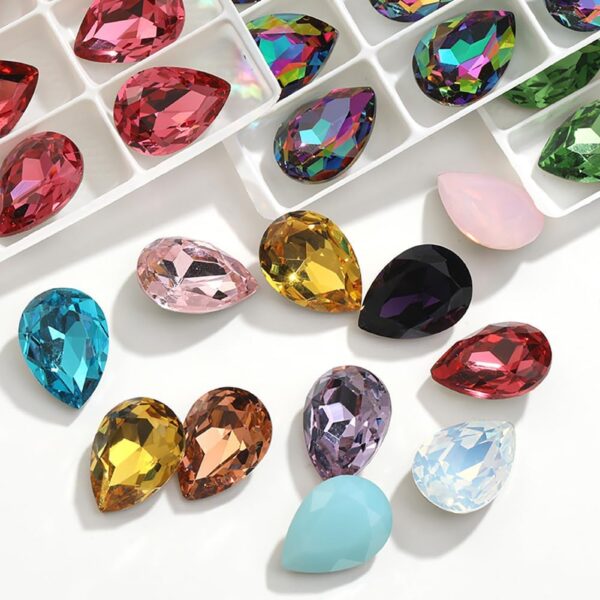 150Pcs 13x18mm Glass Rhinestones for Crafting, Pointed Back ...