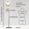 Female Mannequin Dress Form Torso, 47"-83" Height Adjustable...