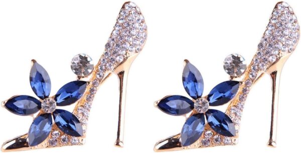 2Pcs Crystal Shoes Brooch Pins Jewelry Gift for Women Lady G...