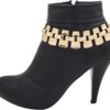 Women Fashion Jewelry Boot Bracelet Mesh Metal Chain Links H...