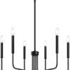Black Chandelier, 6-Light Farmhouse Chandelier for Dining Ro...