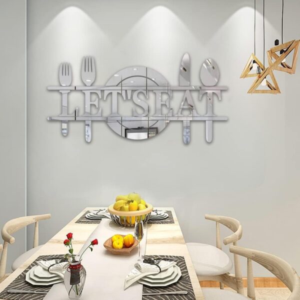 Let's Eat Wall Decor Letter Signs Acrylic Mirror Wall Decals...