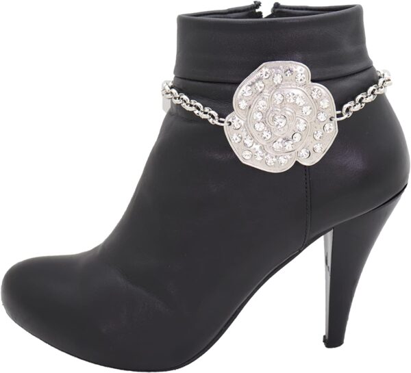 Women Western Fashion Anklet Boot Chains Silver Bling Bracel...