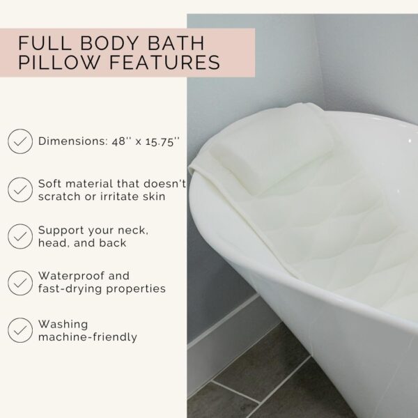 Our Full Body Bath Pillow - Ideal Bathtub Accessory for Rela...