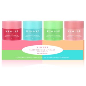 KIMUSE Lip Mask Set, 4PCS Lip Sleeping Mask Overnight Treatm...
