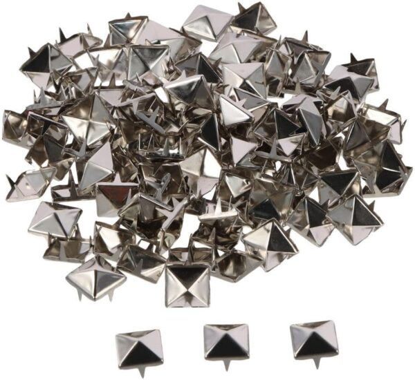 1001 Pcs 10 mm Square Pyramid Studs Silver 4 Prong Metal Nai...