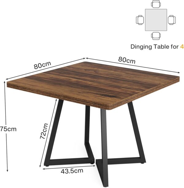 Tribesigns Square Dining Table for 2, 31.5" Industrial Dinne...