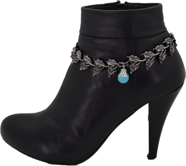 Women Western Fashion Boot Bracelet Dark Silver Metal Chain ...