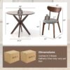Tangkula Mid-Century Modern Round Dining Table Set for 2, Wo...