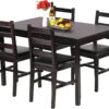 FDW | 5-Piece Solid Wood Dining Table Set for 4 | Pine Kitch...