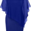 SeSe Code Women's Mesh Cape Overlay Bodycon Knee Length Penc...