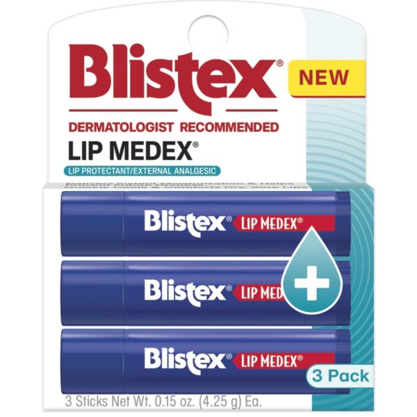 Blistex Lip Medex Stick, 3 Count, 0.15 oz Each, Advanced Hyd...