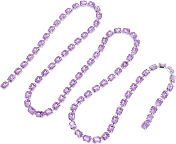 Rhinestone Trim Chain 8x10mm Light Purple Rectangle Decor Ac...