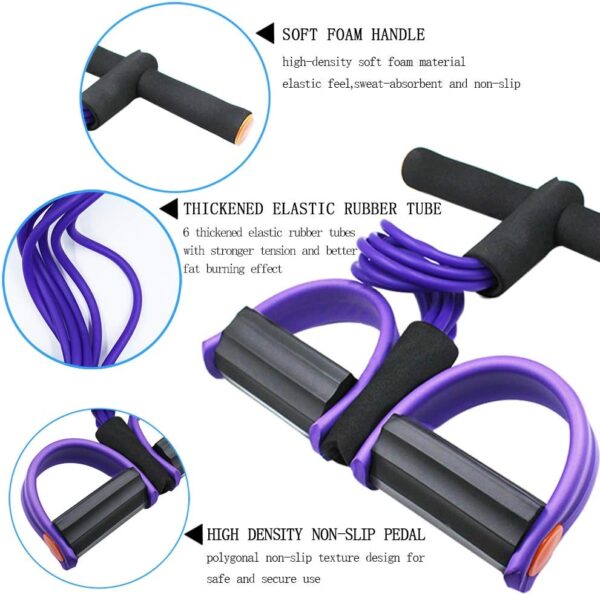 Multifunction Tension Rope, 6-Tube Elastic Yoga Pedal Puller...