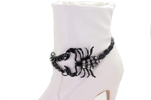 Women Western Fashion Jewelry Boot Chain Bling Bracelet Blac...