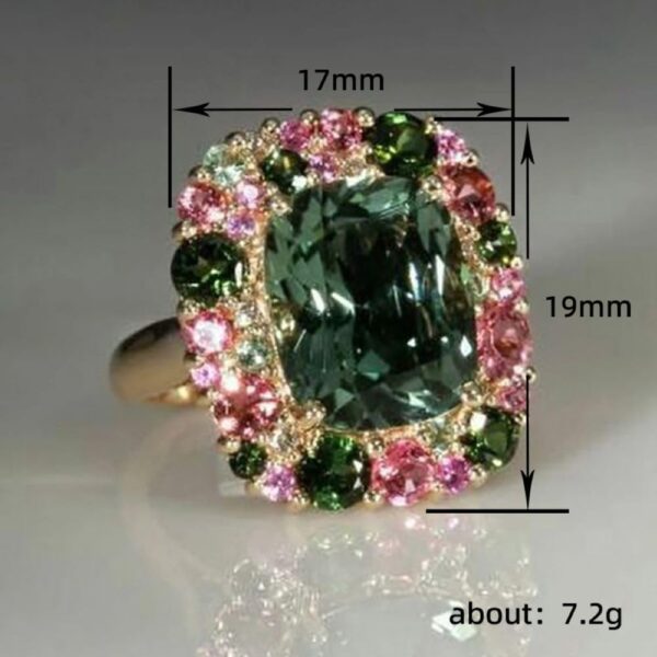 925 sterling silver Shiny multi-colored diamond Wedding ring...