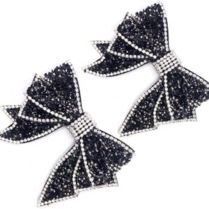 Suoirblss 2 PCS DIY Handmade Very Large No Clip Bow Resin Rh...