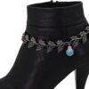 Women Western Fashion Boot Bracelet Dark Silver Metal Chain ...