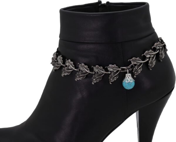Women Western Fashion Boot Bracelet Dark Silver Metal Chain ...