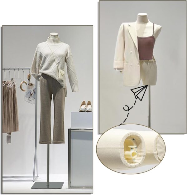 Female Mannequin Dress Form Torso, 47"-83" Height Adjustable...