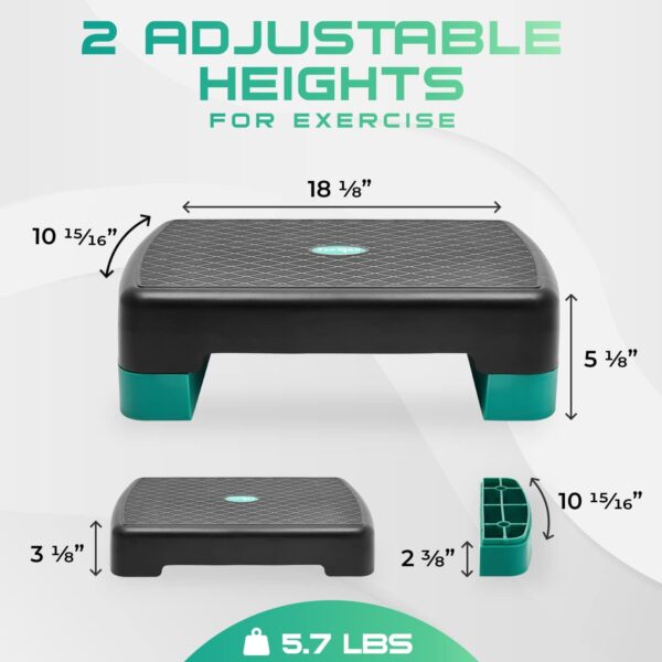 Yes4All 18.9" Aerobic Exercise Step Platform with 2 Risers, ...