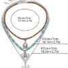 Todu 3PCS Boho Western Necklace for Women Turquoise Beaded C...