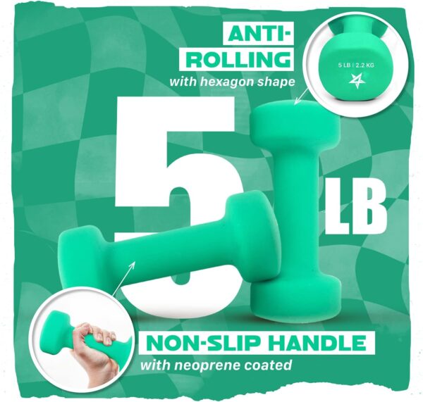 Yes4All Neoprene Coated Dumbbell Hand Weight Sets of 2 - Mul...
