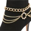Women Western Fashion Jewelry Gold Metal Multi Strand Chain ...