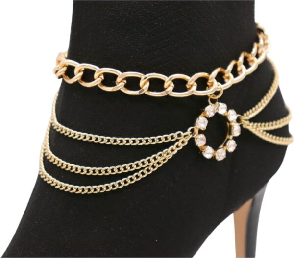 Women Western Fashion Jewelry Gold Metal Multi Strand Chain ...