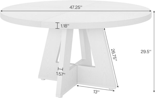 Tribesigns Round Dining Table Wood Kitchen Table for Dining ...