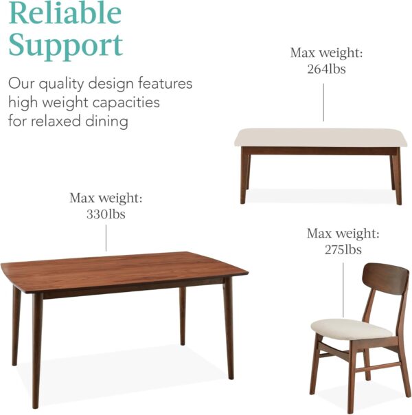 Best Choice Products 6-Piece Wooden Dining Set, Mid-Century ...