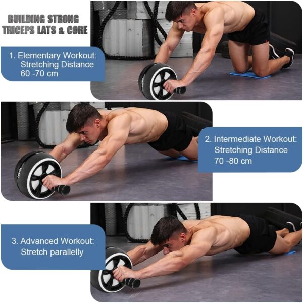 Ab Roller Wheel, 10-In-1 Ab Exercise Wheels Kit with Resista...