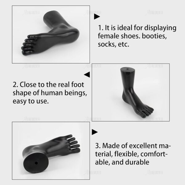 AUEAR, Black Mannequin Foot Sock Display Ankle Bracelet Mold...