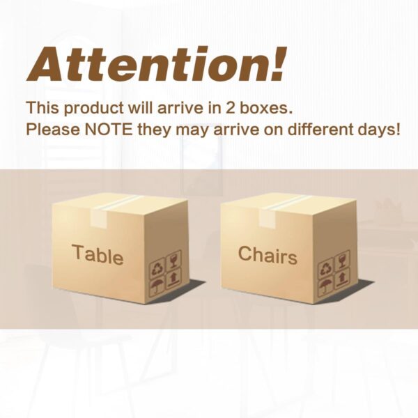 Dining Table Set for 4, Modern 55'' Wood Dinette Table Set f...