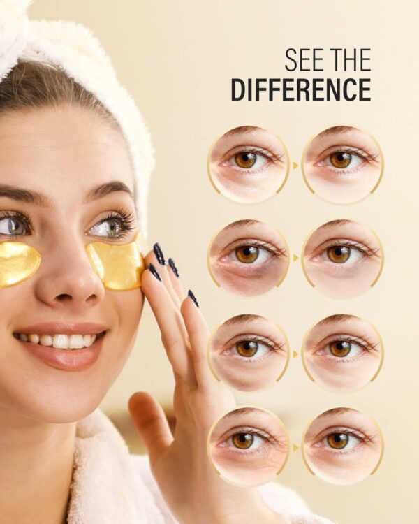 24k Gold Under Eye Patches (50 Pairs), eye mask, Collagen Sk...