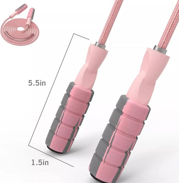 FITMYFAVO Jump Rope Cotton Adjustable Skipping Weighted jump...
