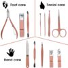 Nail Clippers and Beauty Tool Portable Set, Rose Gold Marten...