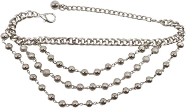 Women Western Boot Bling Bracelet Silver Metal Chain Shoe An...