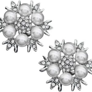 Rhinestone Shoe Clips Decorative Pearl Shoe Charms DIY Remov...