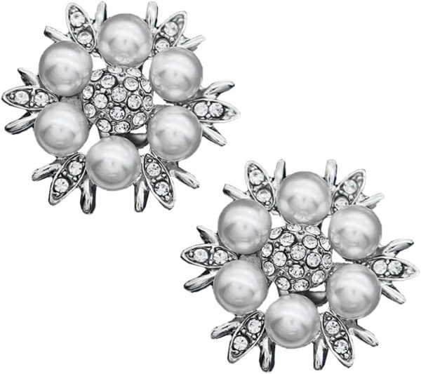 Rhinestone Shoe Clips Decorative Pearl Shoe Charms DIY Remov...