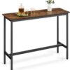 VASAGLE Bar Table, Narrow Long Kitchen Dining Table, Sturdy ...