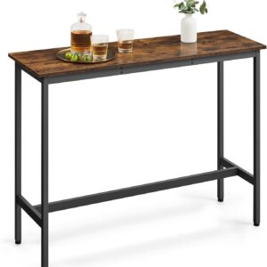 VASAGLE Bar Table, Narrow Long Kitchen Dining Table, Sturdy ...