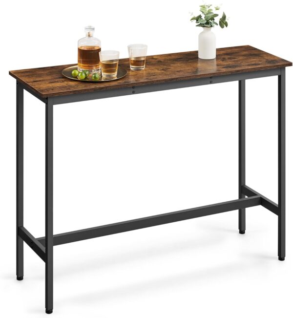 VASAGLE Bar Table, Narrow Long Kitchen Dining Table, Sturdy ...