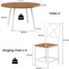 IRONCK Dining Table Set for 4, Round Kitchen Table and 4 Sto...