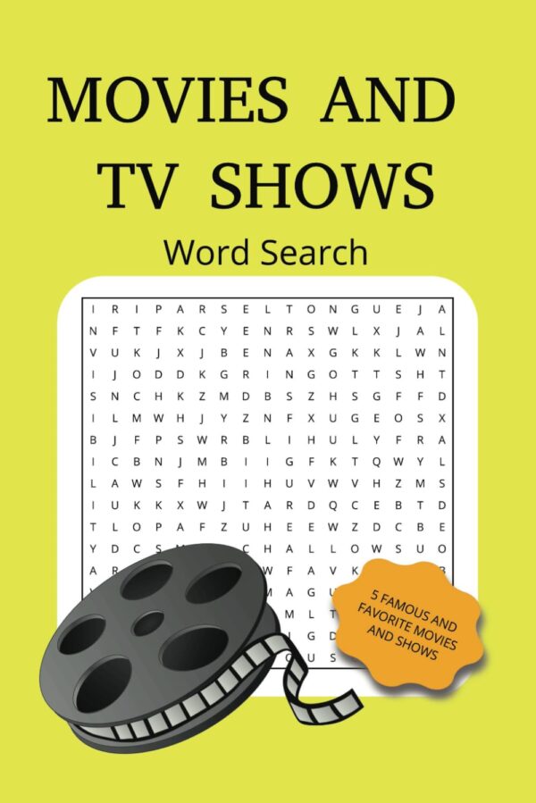 Movies and TV Shows Word Search: Fun and easy to read word s...