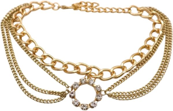 Women Western Fashion Jewelry Gold Metal Multi Strand Chain ...