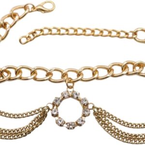 Women Western Fashion Jewelry Gold Metal Multi Strand Chain ...