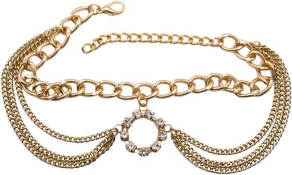 Women Western Fashion Jewelry Gold Metal Multi Strand Chain ...
