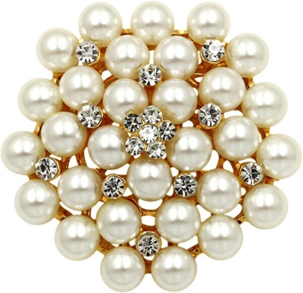 KIFEDSLJ Imitation Pearl Brooch Pin Crystal Pearl Floral Flo...